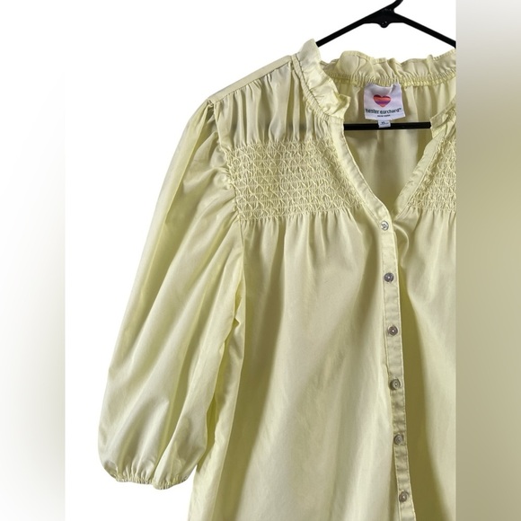 Hester & Orchard yellow button down blouse - Picture 2 of 4